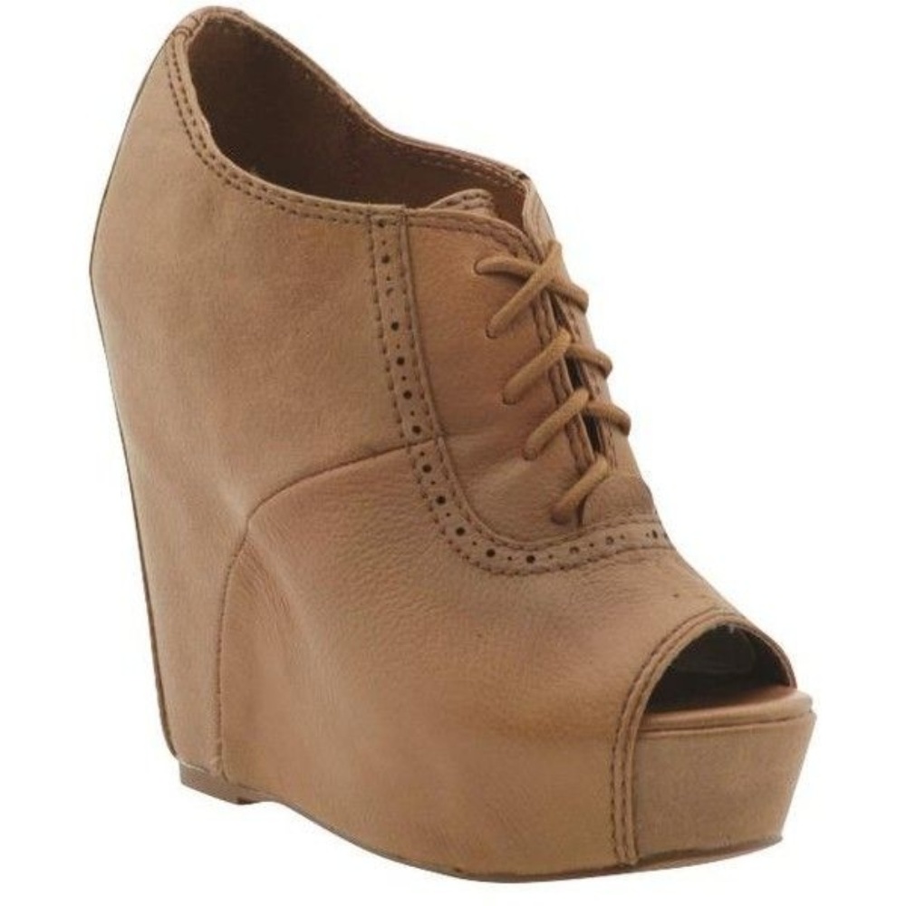 Steve Madden Annton Peeptoe Lace-up Wedge Booties